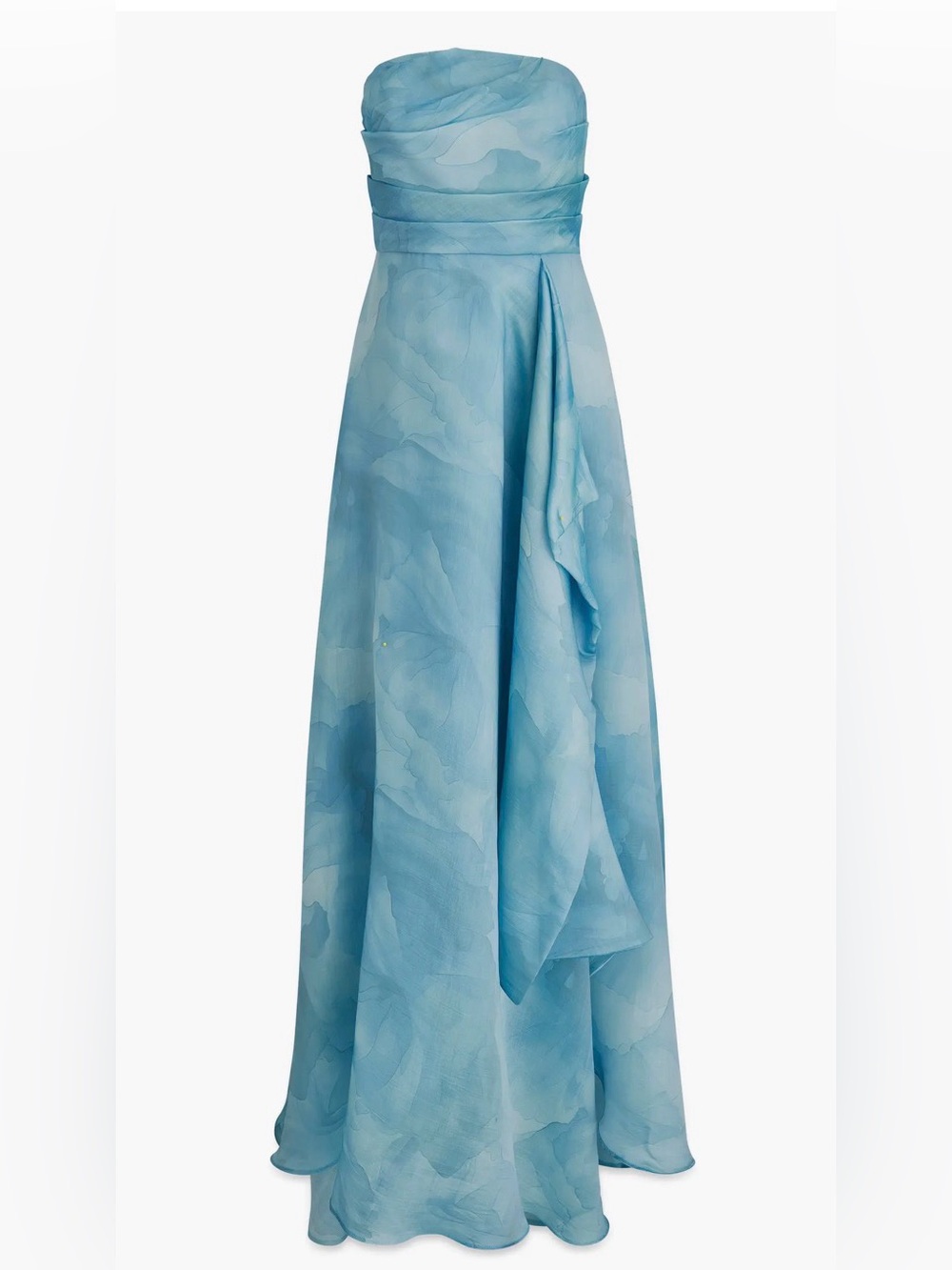 Donna Karan Strapless Light Blue Gown